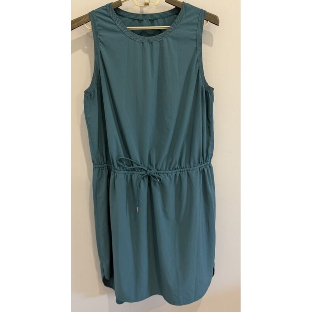 Athleta Rincon Teal Blue Dress UPF 50+ Stretch Sleeveless Size XL